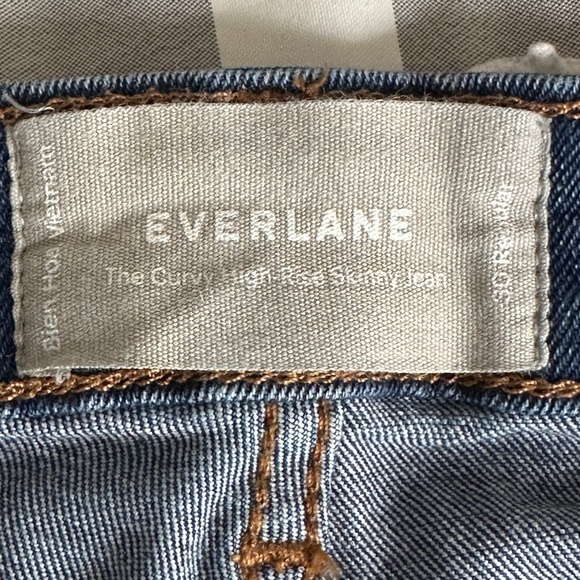 Everlane The Curvy High-Rise Skinny Jean Size 30 Dark Wash Classic Fit - Picture 5 of 6
